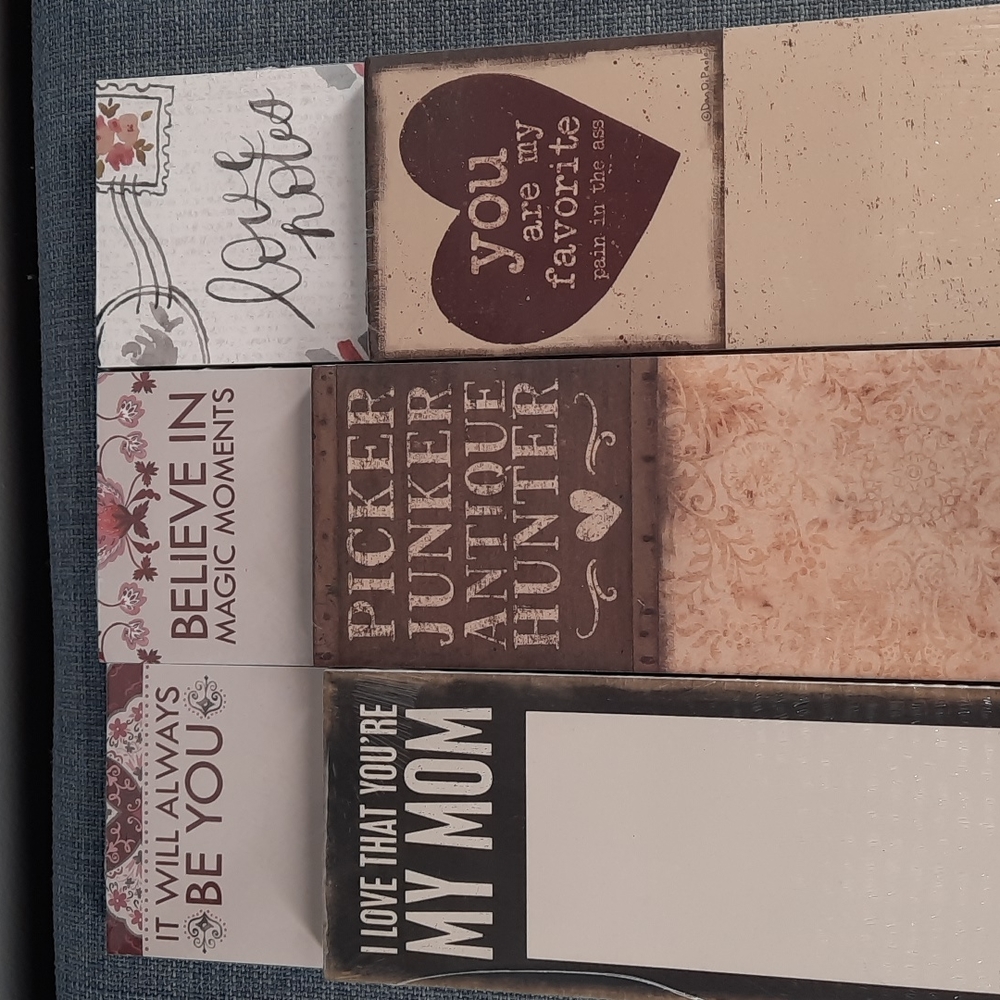 Set 6 Assorted List Note Pad Paper To-Do Grocery Magnetic Mom Love NEW